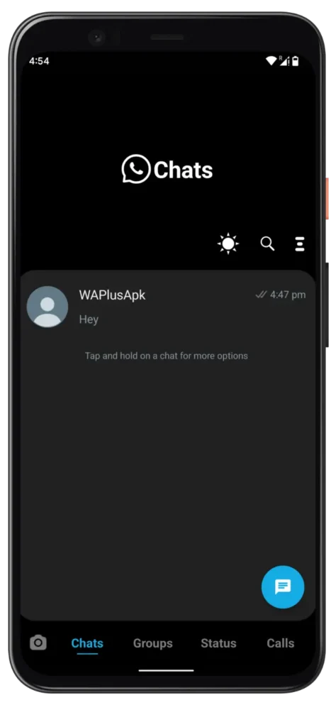 Blaue WhatsApp Plus-Oberfläche 2