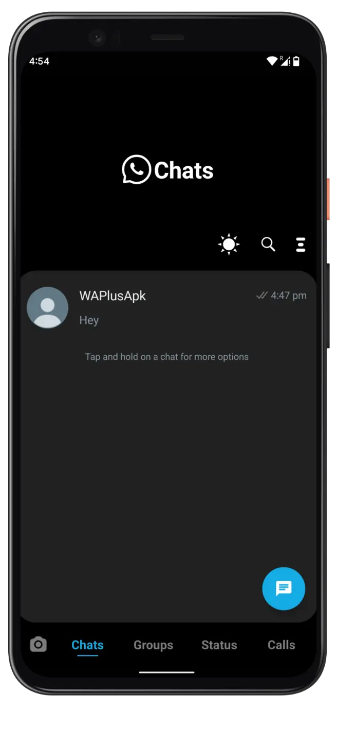 WhatsApp azul Plus Interfaz 2